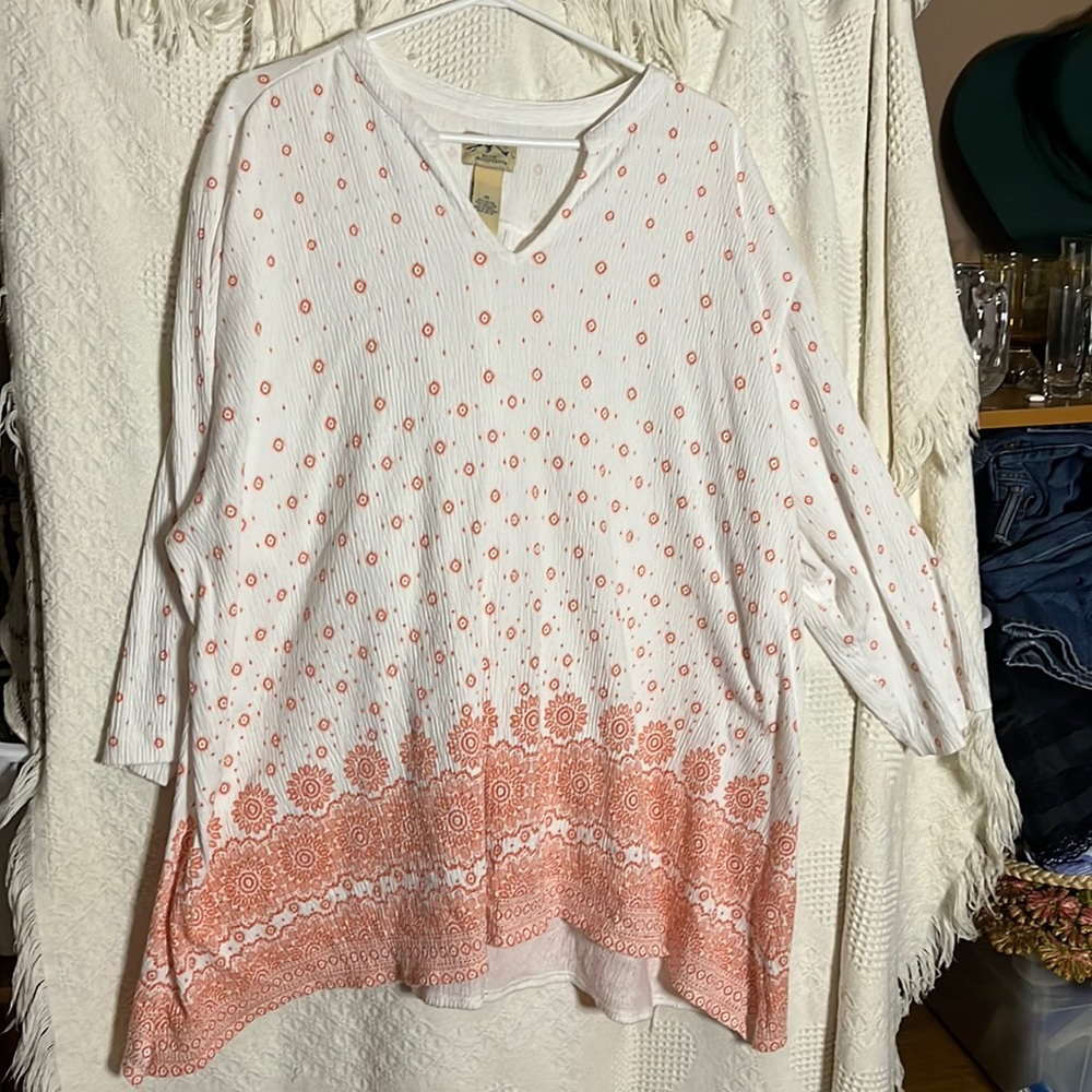 😄Plus Size Three Quarter Sleeve Top Cotton